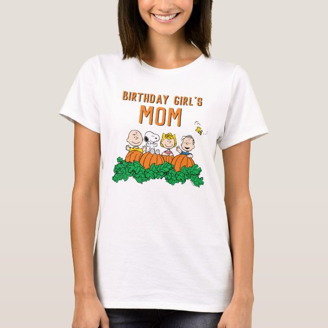 Charlie Brown and Gang Pumpkin Birthday Mum T-Shirt (Front)