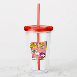 Charlie Brown and Lucy Football Comic Graphic Acrylic Tumbler