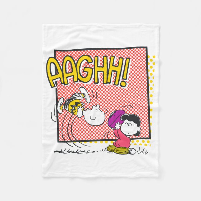 Charlie Brown and Lucy Football Comic Graphic Fleece Blanket (Front)