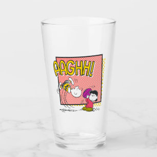 Charlie Brown and Lucy Football Comic Graphic Glass