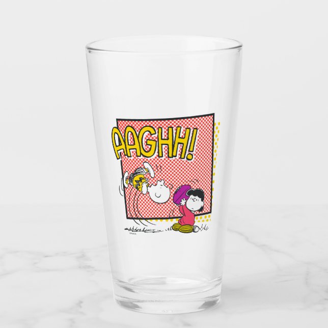 Charlie Brown and Lucy Football Comic Graphic Glass (Front)