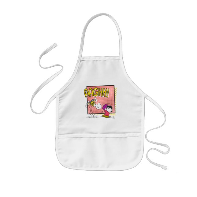 Charlie Brown and Lucy Football Comic Graphic Kids Apron (Front)