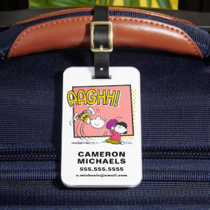 Charlie Brown and Lucy Football Comic Graphic Luggage Tag
