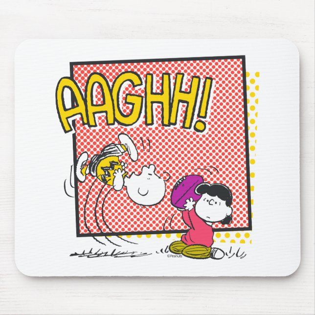 Charlie Brown and Lucy Football Comic Graphic Mouse Mat (Front)