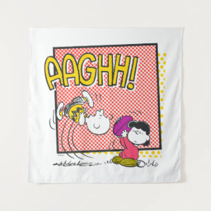 Charlie Brown and Lucy Football Comic Graphic Tapestry