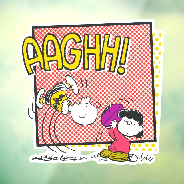 Charlie Brown and Lucy Football Comic Graphic Window Cling (Sheet 3)