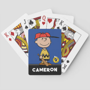 Charlie Brown Baseball Smile Playing Cards