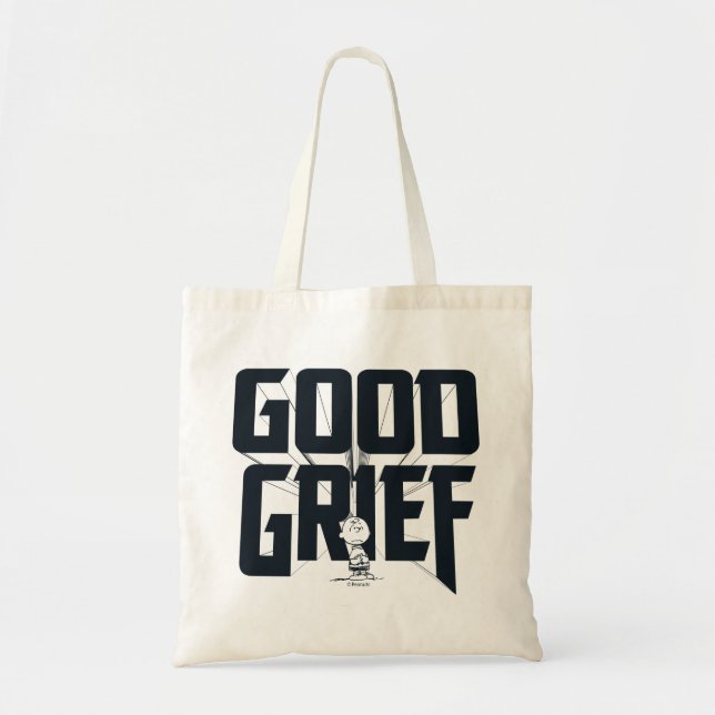 Charlie Brown "Good Grief" Rock Band Tee Graphic Tote Bag (Front)