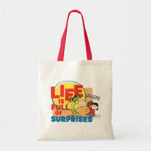 Charlie Brown & Lucy - Life is Full of Surprises Tote Bag