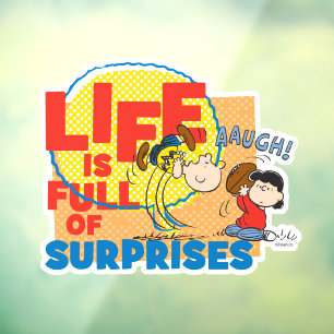 Charlie Brown & Lucy - Life is Full of Surprises Window Cling