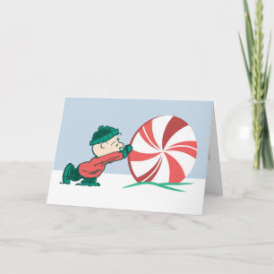 Charlie Brown   Rolling Into the Holiday Season Card