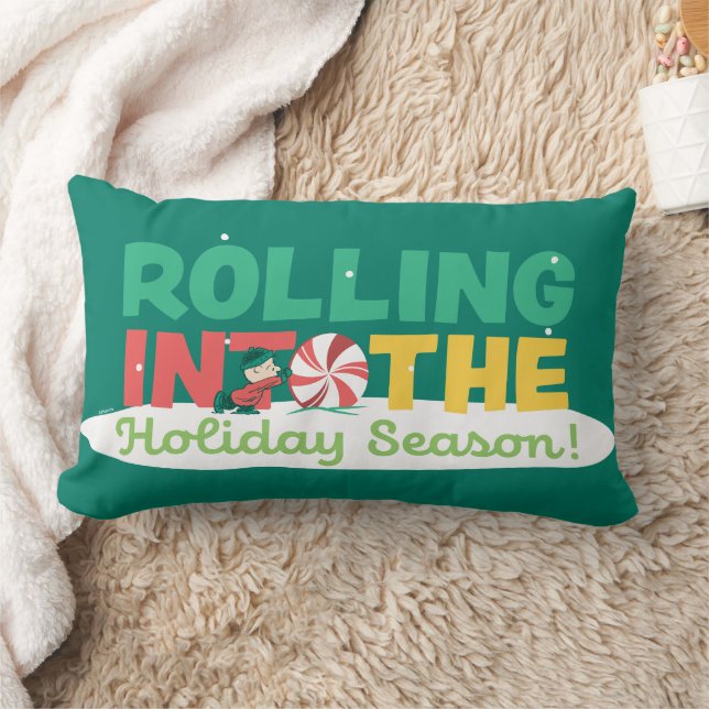 Charlie Brown | Rolling Into the Holiday Season Lumbar Cushion (Blanket)