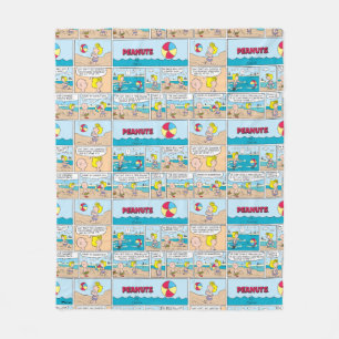 Charlie Brown & Sally At The Beach Fleece Blanket