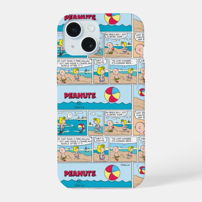 Charlie Brown & Sally At The Beach iPhone 15 Case (Back)
