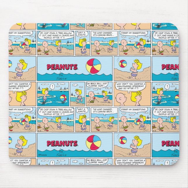Charlie Brown & Sally At The Beach Mouse Mat (Front)