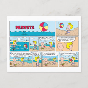 Charlie Brown & Sally At The Beach Postcard