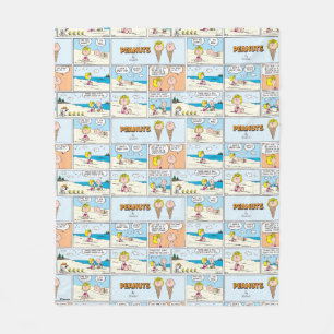 Charlie Brown & Sally Ice Cream At The Beach Fleece Blanket