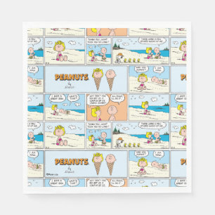 Charlie Brown & Sally Ice Cream At The Beach Napkin