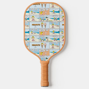 Charlie Brown & Sally Ice Cream At The Beach Pickleball Paddle