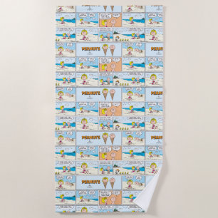 Charlie Brown & Sally Ice Cream At The Beach Towel