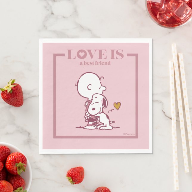 Charlie Brown & Snoopy - Love is a Best Friend Napkin (Insitu)