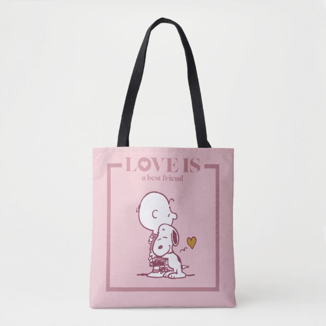 Charlie Brown & Snoopy - Love is a Best Friend Tote Bag (Front)