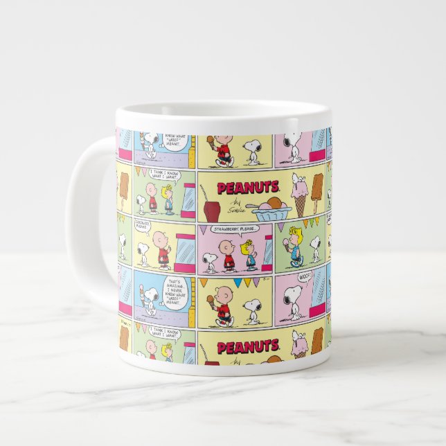 Charlie Brown, Snoopy & Sally | Ice Cream Large Coffee Mug (Front Left)
