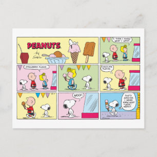 Charlie Brown, Snoopy & Sally   Ice Cream Postcard
