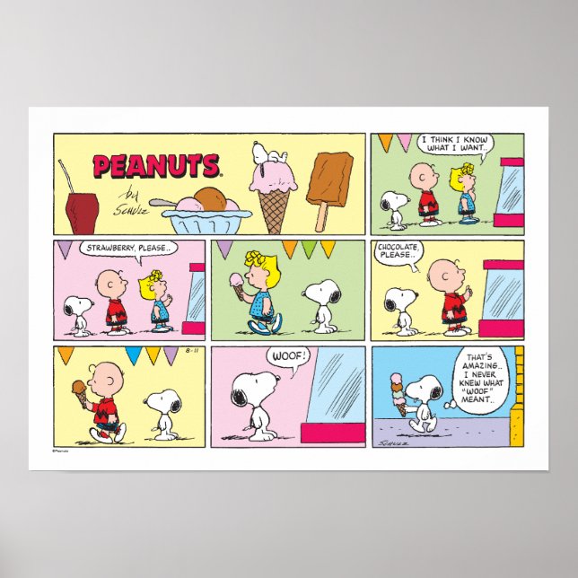 Charlie Brown, Snoopy & Sally | Ice Cream Poster (Front)