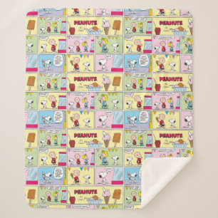 Charlie Brown, Snoopy & Sally   Ice Cream Sherpa Blanket