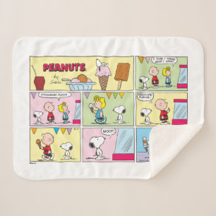 Charlie Brown, Snoopy & Sally   Ice Cream Sherpa Blanket