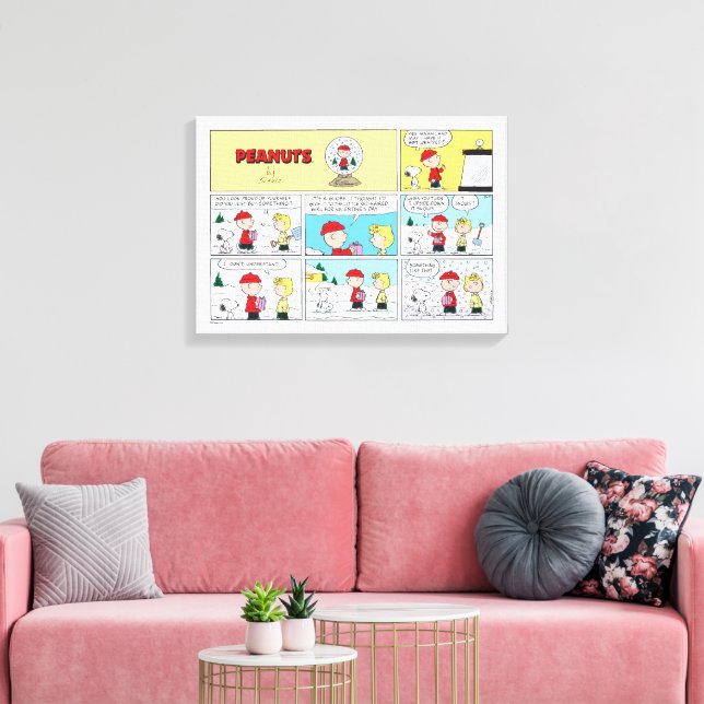 Charlie Brown | Snow Globe Canvas Print (Insitu(LivingRoom))