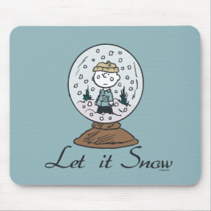 Charlie Brown Snow Globe Graphic - Let It Snow Mouse Mat