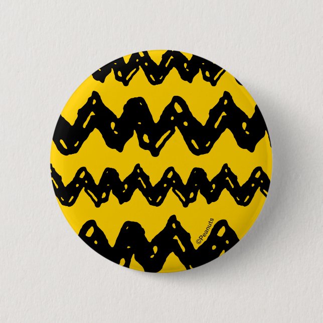 Charlie Brown Zig Zag Pattern 6 Cm Round Badge (Front)