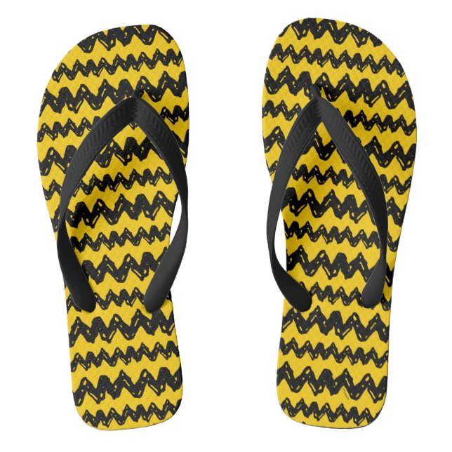 Charlie Brown Zig Zag Pattern Flip Flops (Footbed)