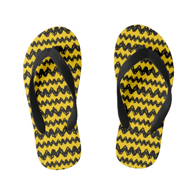 Charlie Brown Zig Zag Pattern Kid's Flip Flops (Footbed)