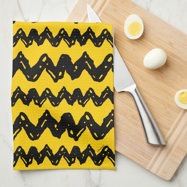 Charlie Brown Zig Zag Pattern Tea Towel (Quarter Fold)