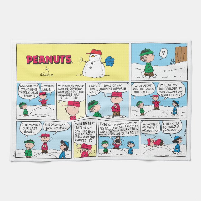 Charlie Brown's Baseball Memories Tea Towel (Horizontal)