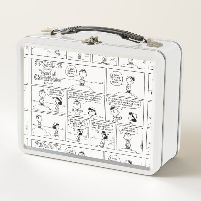 Charlie Brown's Memories At The Pitcher's Mound Metal Lunch Box (Front)