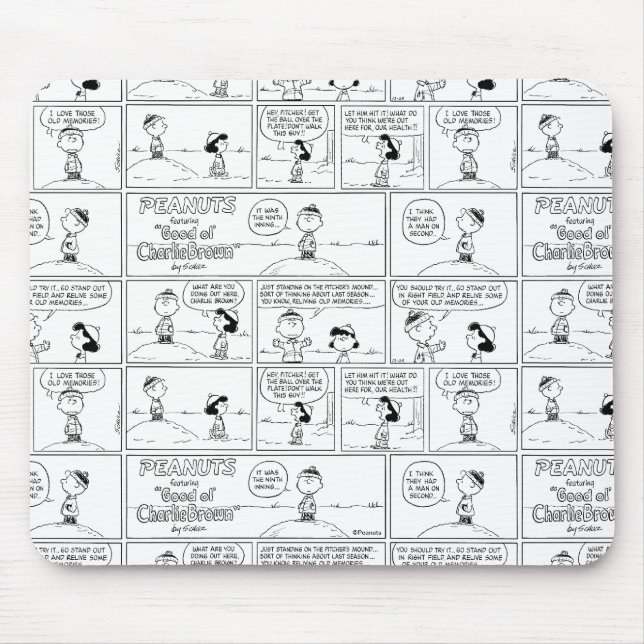 Charlie Brown's Memories At The Pitcher's Mound Mouse Mat (Front)