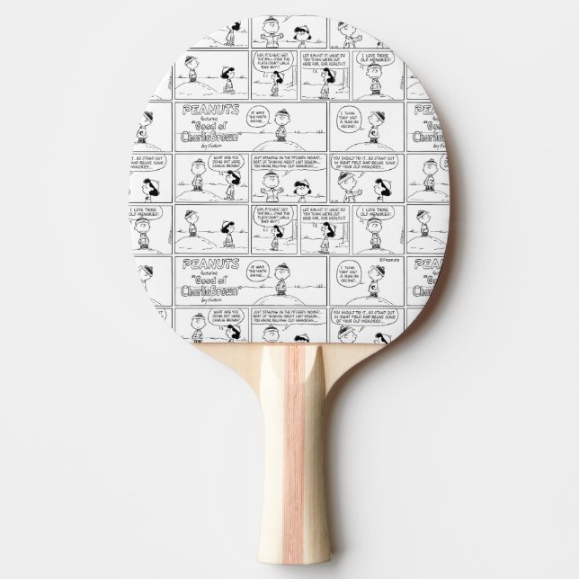Charlie Brown's Memories At The Pitcher's Mound Ping Pong Paddle (Front)