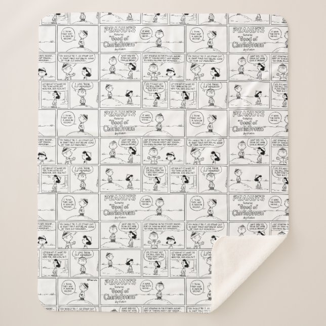Charlie Brown's Memories At The Pitcher's Mound Sherpa Blanket (Front)