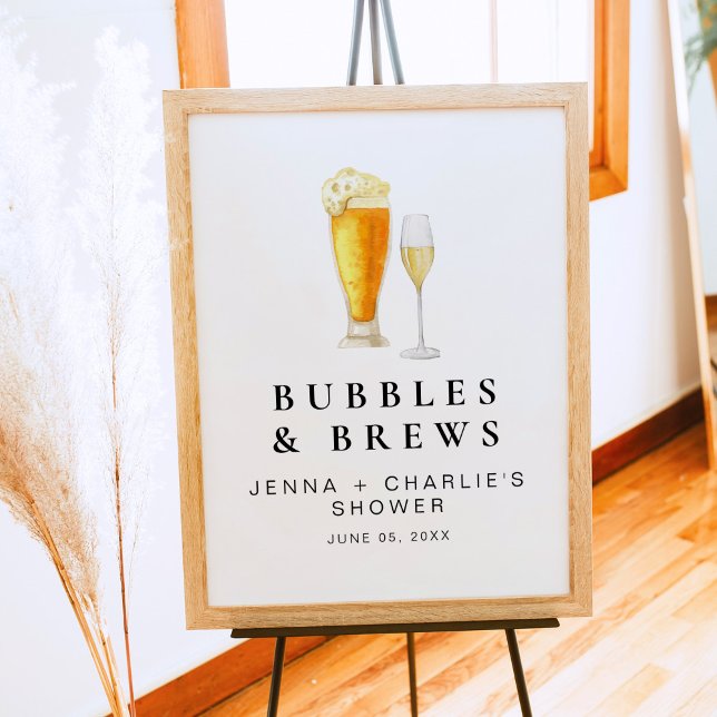 CHARLIE Bubbles & Brews Couples Shower Welcome Poster (Creator Uploaded)