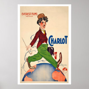 Charlie Chaplin Charlot 1918 Vintage Movie Poster