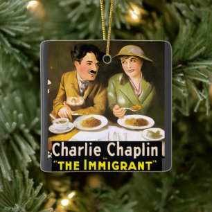 Charlie Chaplin/The Immigrant Ceramic Ornament