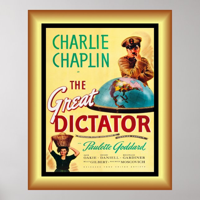 Charlie Chaplin's ~ The Great Dictator 1940 ~ Post Poster (Front)