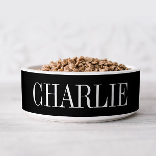 Charlie Classic Name Monogram   Black Bowl