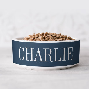 Charlie Classic Name Monogram   Navy Bowl