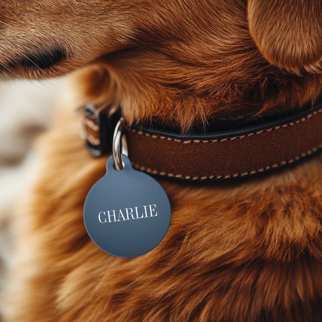 Charlie Classic Name Monogram | Navy Pet Tag (Creator Uploaded)