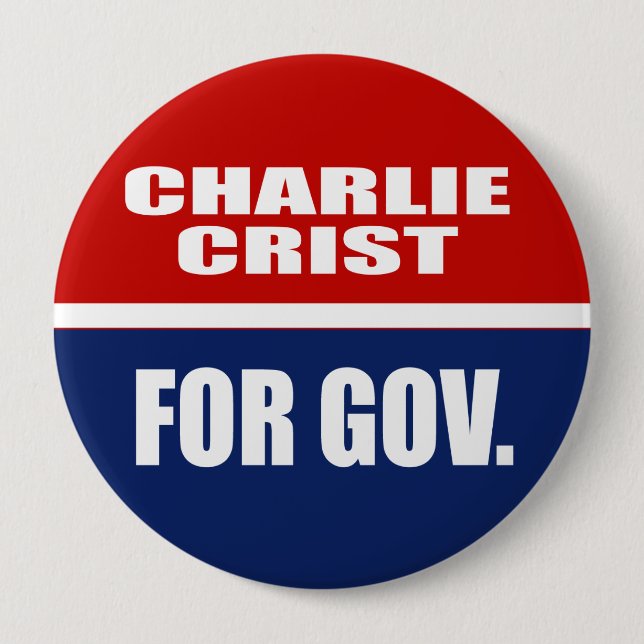 CHARLIE CRIST FOR SENATE 10 CM ROUND BADGE (Front)